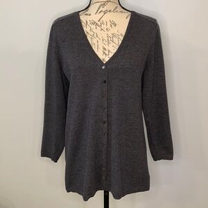 Victor Alfaro wool button front sweater charcoal gray L
